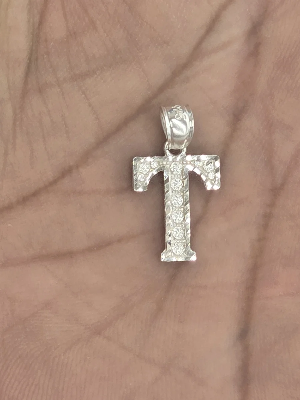 925 Sterling Silver Letter T Pendant